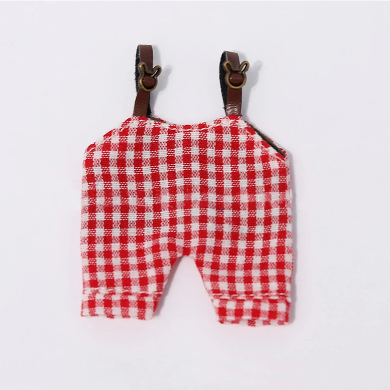 Barbie Doll Clothes Doll Clothes Accessories Doll Clothes Doll Accessories Obitsu 11 1/12 BJD Doll Jumpsuits Grid Pattern Clothes Fashion Dark Blue Suspender Pants For ob11 gsc body9 Dolls