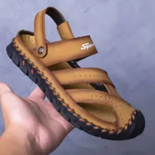 Мужские сандалии из мягкой кожи; классические римские сандалии; Повседневная Удобная обувь; летние пляжные мужские сандалии; повседневные кроссовки