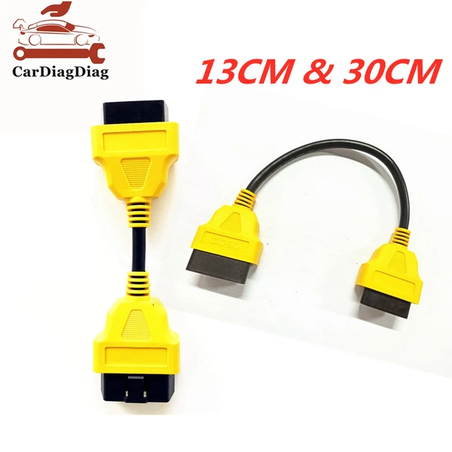 Gelb 13CM OBD2 Verlängerung Kabel Männlich-zu-Weiblichen Gebrauch 16-Pin OBD  2 Stecker Verlängerung Adapter kabel Stecker Splitter - AliExpress