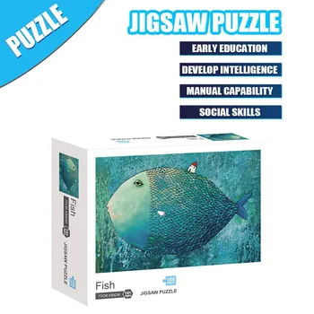 

Puzzle 1000 pieces Adult Children игрушки Holiday Gift Puzzle Toy 1000PC Puzzle Landscape big fish Board Game Puzzle#g4