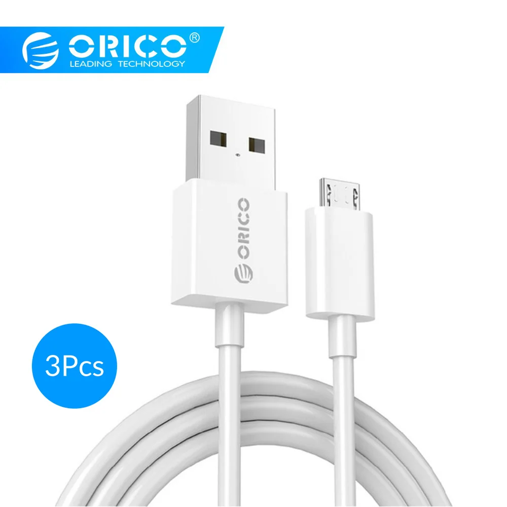 ORICO Micro USB 2,0 кабель для зарядки и передачи данных для samsung Galaxy Xiaomi HuaWei htc LG и других смартфонов 100 см 3 штуки