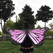 Ткань мягкая бабочка крыло шаль фея дамы Нимфа костюм эльфа аксессуары бикини закрытый купальник пляж Косплей крылья