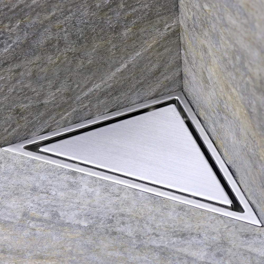

Germany 304 Stainless Steel Hidden Floor Drain Balcony Shower Room Bathroom Deodorizing Bathroom Floor Drain Triangular Floor Dr