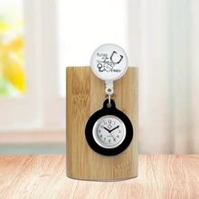 

Silicone Loop Hanging Watch Stationary Medical Gift for Nurse Doctor Hospital Women Fashion & Casual Acrylic Quartz Round Alloy