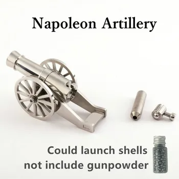 

Miniature Napoleon Cannon Metal Naval Desktop Model Artillery Kit for Collection A projectile can be fired With Allen Wrench