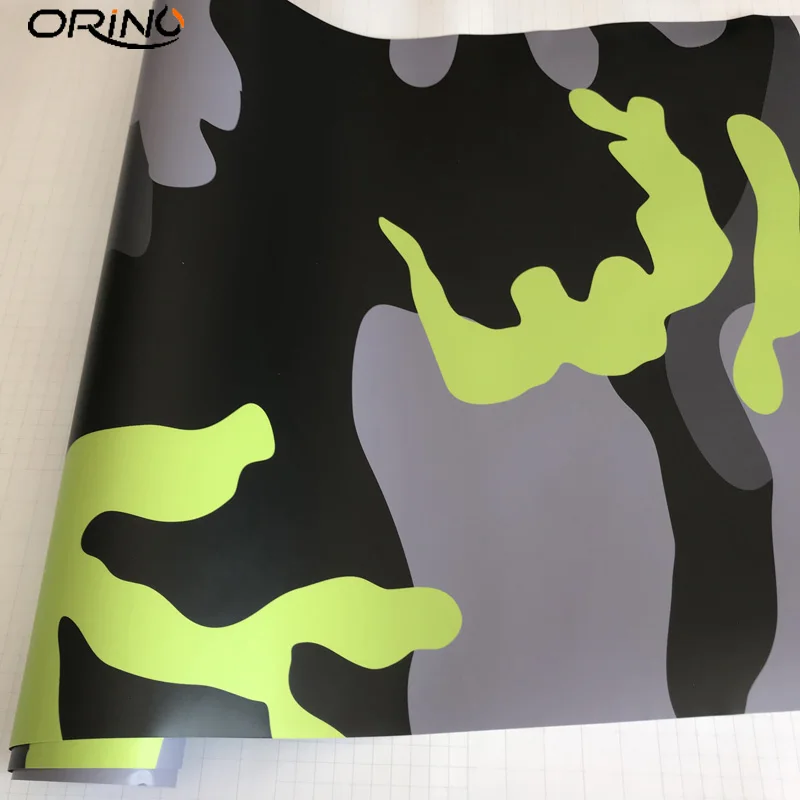 Yellow Black Camouflage Vinyl Film Sticker-5