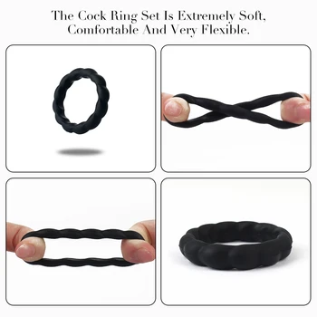 Male Penis Ring Cock Ring Delay Ejaculation Sex Toy For Men Scrotal Binding Ball Stretcher anillos para hombre Silicone Cockring 4