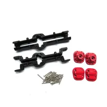 Voiture RC MN modèle 1/12 D90 D91 D96 99S, pièces métalliques de mise à niveau et de Modification une paire de coques d'essieux avant et arrière argent, noir