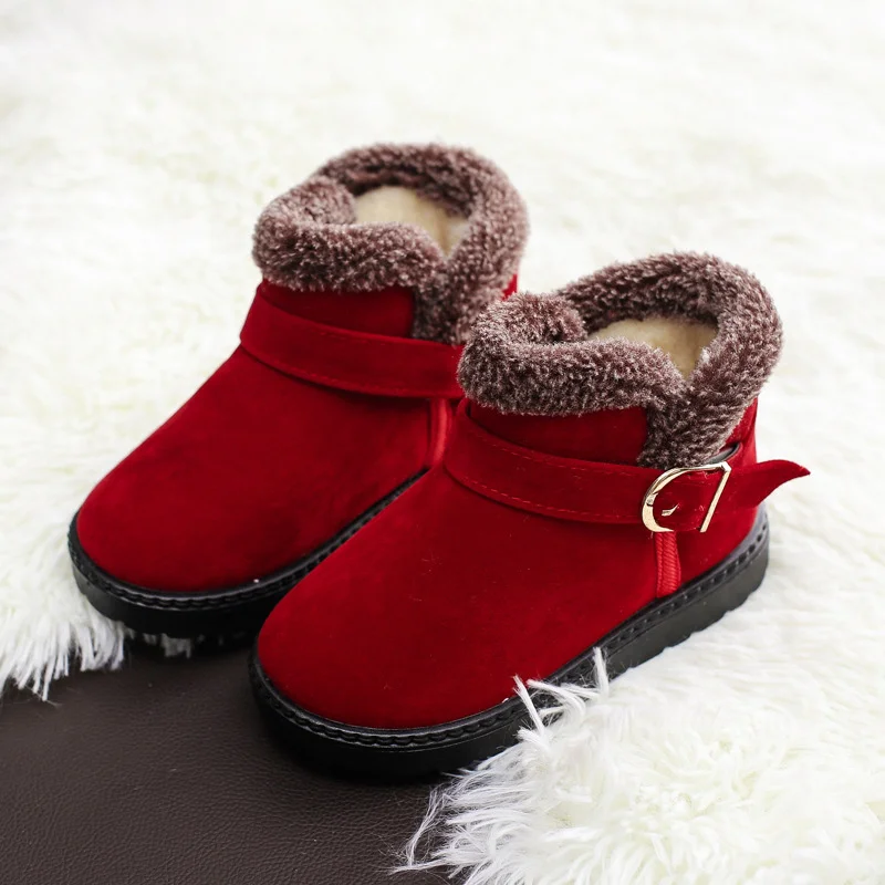 Модные детские ботинки; сезон осень-зима; удобные зимние ботинки для маленьких девочек и мальчиков; модная детская обувь - Цвет: red-C