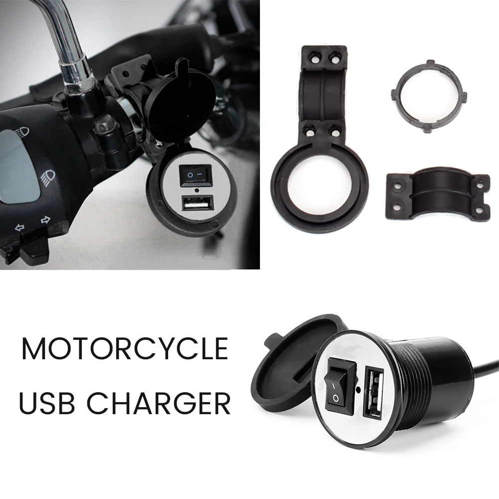 Diy usb carregador de carro da motocicleta carregador usb dc 12v com interruptor cigarro isqueiro tomada à prova dwaterproof água moto telefone carregador