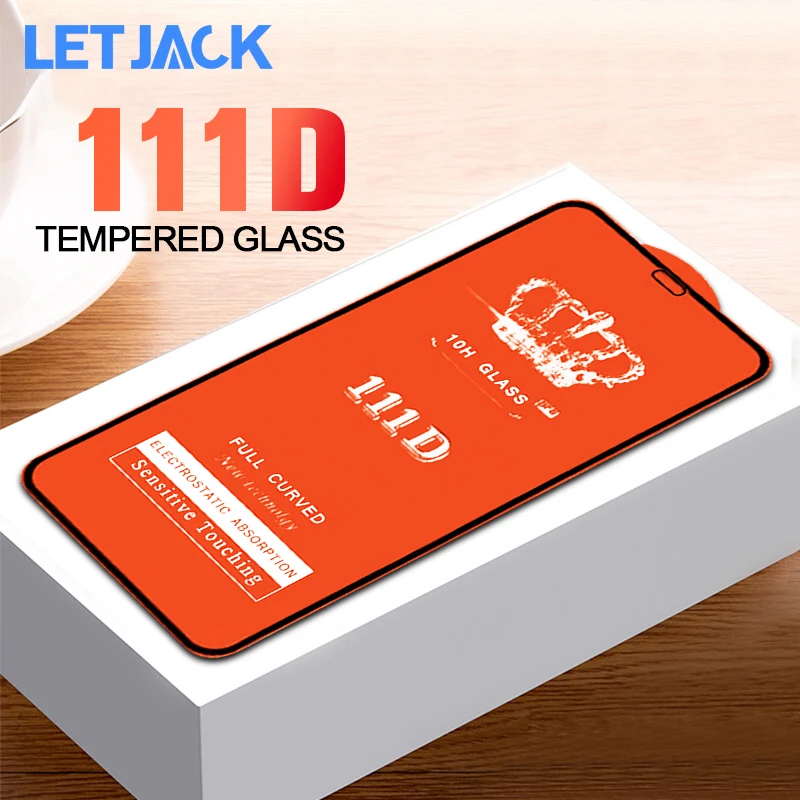 

111D Protective Glass on the for iPhone X 8 7 6s Plus Full Cover Screen Protector Film for iPhone XR XS Max Tempered Glass