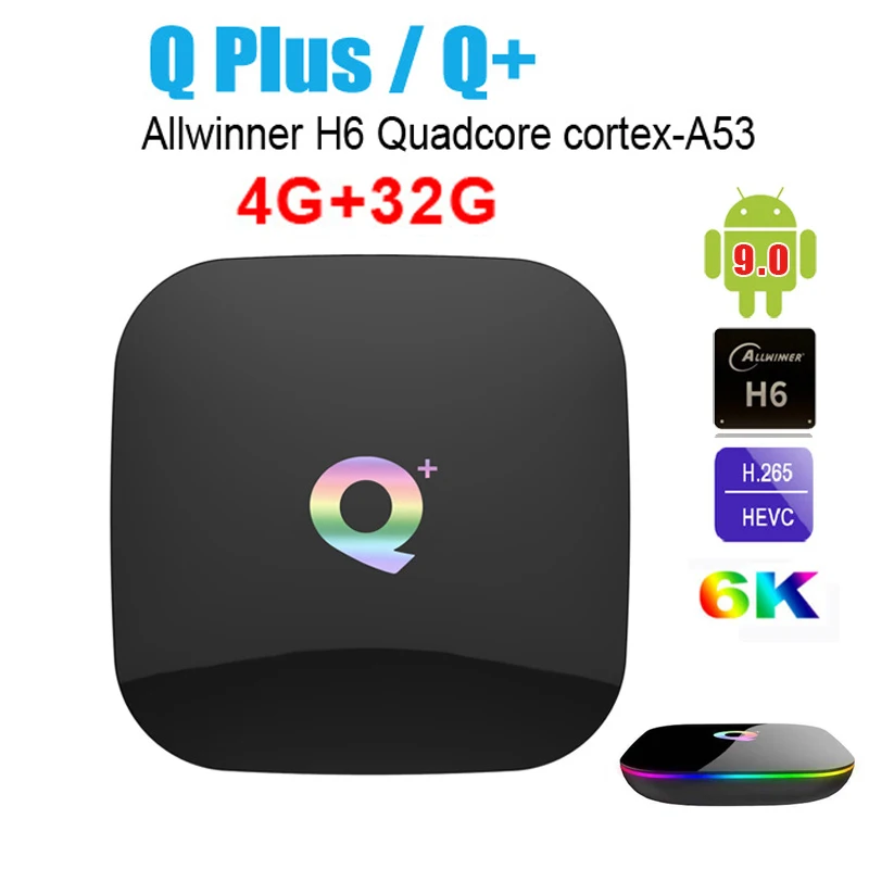 ТВ-приставка Allwinner H6 6K Android 9 0 4 + 32 ГБ ядра Wifi | Электроника