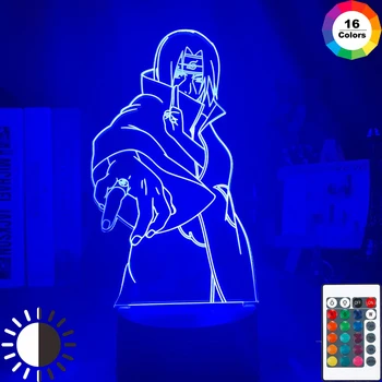 

3d Illusion Lamp Itachi Uchiha Figure Touch Sensor Nightlight for Kids Bedroom Decor Cool Gift for Child Led Night Light Naruto