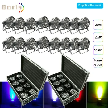 

flightcase 16pcs 18x12W RGBW Led Par Light 4in1 DMX Aluminum 18x18w RGBWAUV 6in1 Wash Effect 18x18W LED Par Wash 18x15w RGBWA