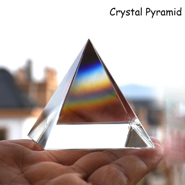 50MM Optical Pyramid Glass Prism Rainbow Polyhedral Crystal |