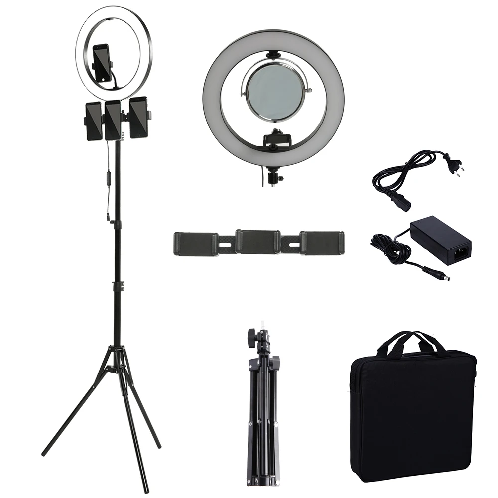 

14 Inch Photography LED Light Tripod Ring Lamp Youtube Video Live 3500-5500k Photo Studio Selfie Stick Make Up Light With Phone