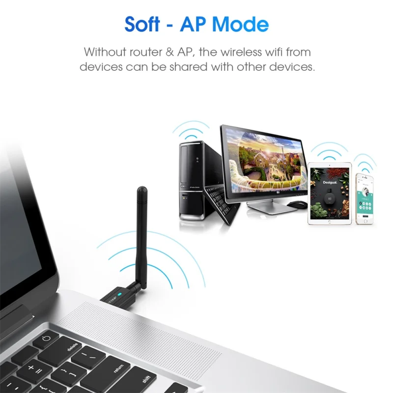 EDUP Wi Fi USB Bluetooth адаптер переменного тока 600 м Dual Band 2 4 г/5G Ethernet приемник Беспроводной