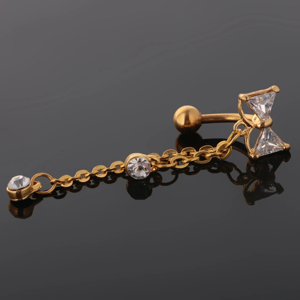 Belly Button Rings Gold silver color Bow tie Navel Rings Nombril Knot Bellys Body Piercing Jewelry