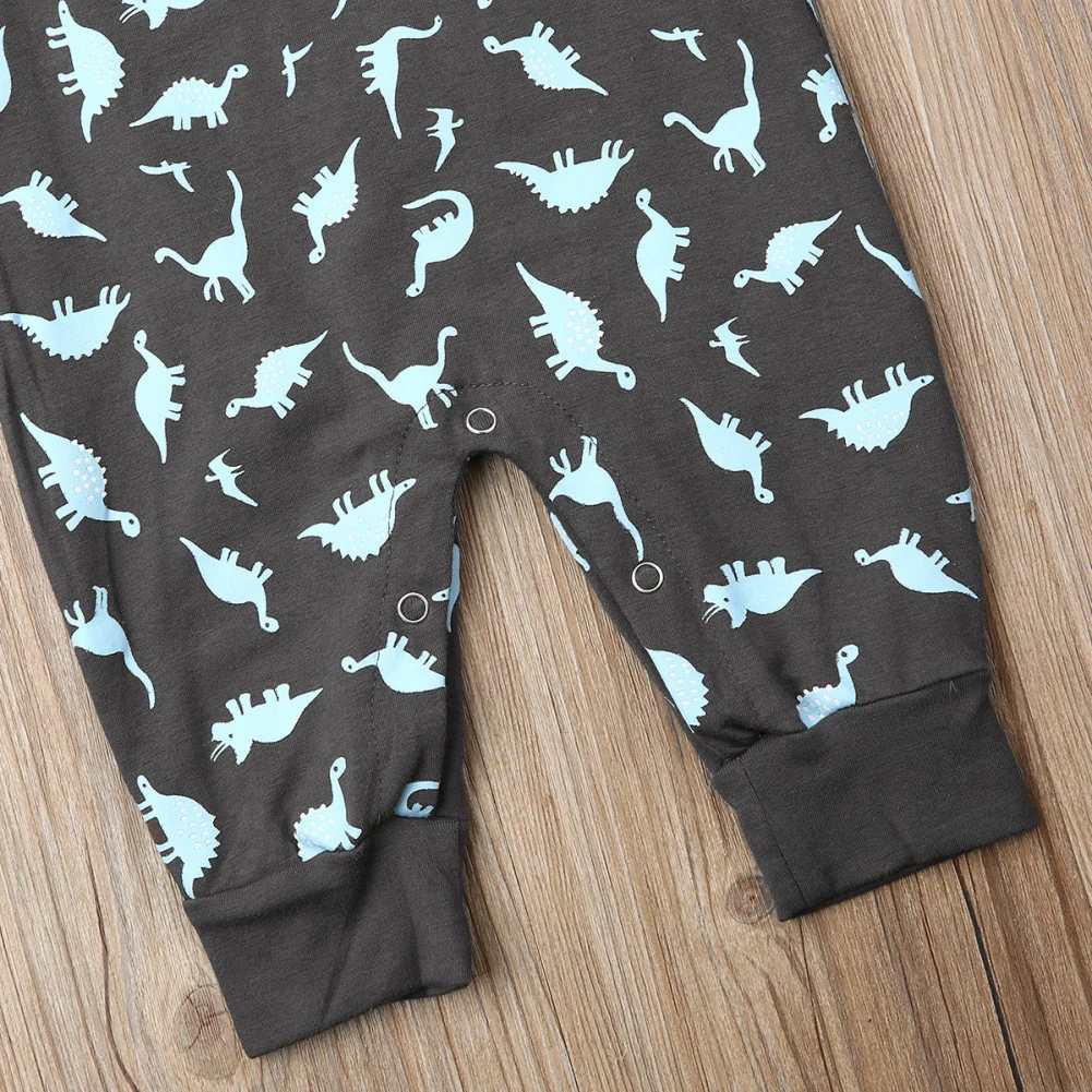 CANIS осенне-весенняя одежда для новорожденных мальчиков комбинезон с длинными рукавами и рисунком динозавра, комбинезон, повседневная одежда из одного предмета