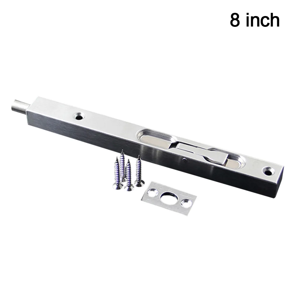 Door Bolt Lever Action Gate Stainless Steel With Screws Brushed Concealed Home Hardware Flush Latch Slide Lock Security Guard |