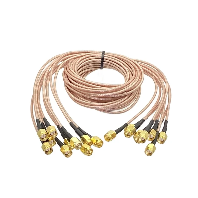 cabo coaxial da trança da ligação em ponte do rf para antena de rádio polegadas pces cabo sma tomada masculina para conector macho da tomada de sma