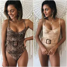 Женский купальник, сдельный, монокини, змеиный принт, без застежек, сексуальный купальник для женщин,, с высоким поясом, боди, купальный костюм