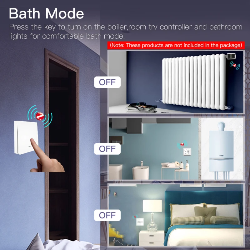 Tuya ZigBee Wireless Scene Switch Push Button Controller Smart Home Automation Scenario Smart Life 1-3 Gang smart switch smart switch module
