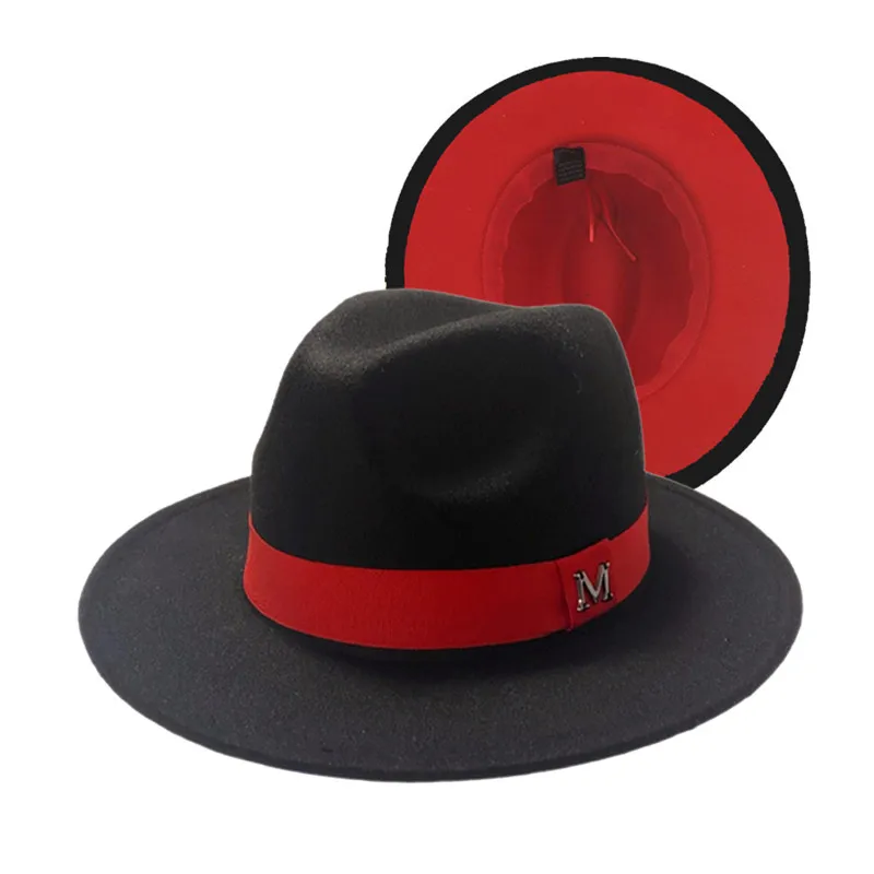 aba larga fedora chapéu masculino feminino dois