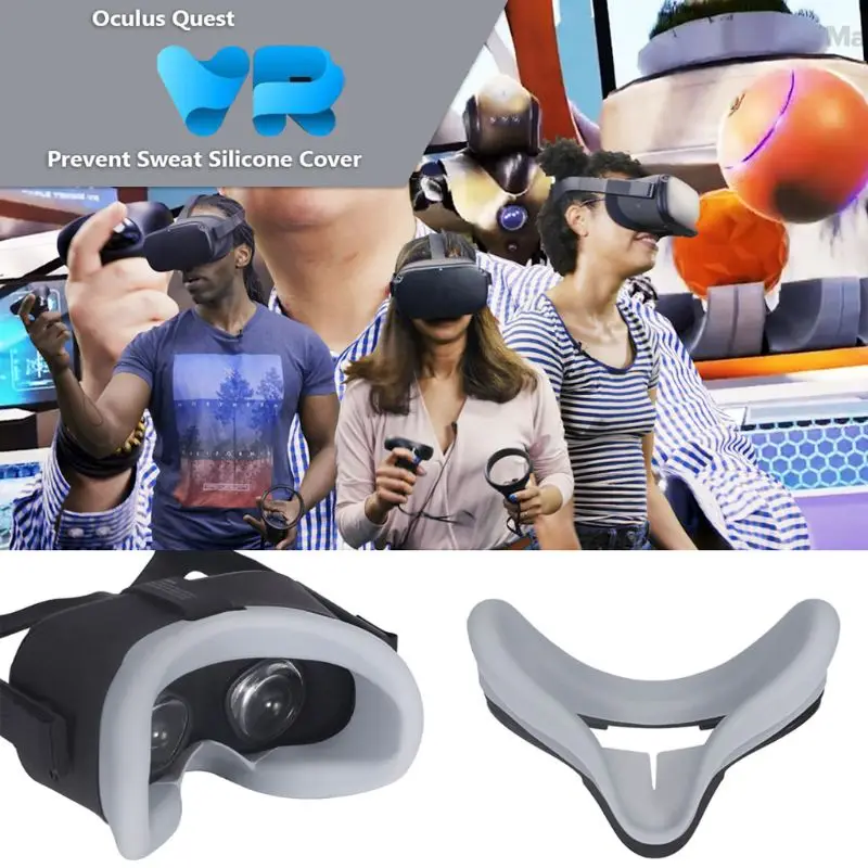 Мягкий силиконовый чехол-маска для глаз против пота для Oculus Quest VR Glasses