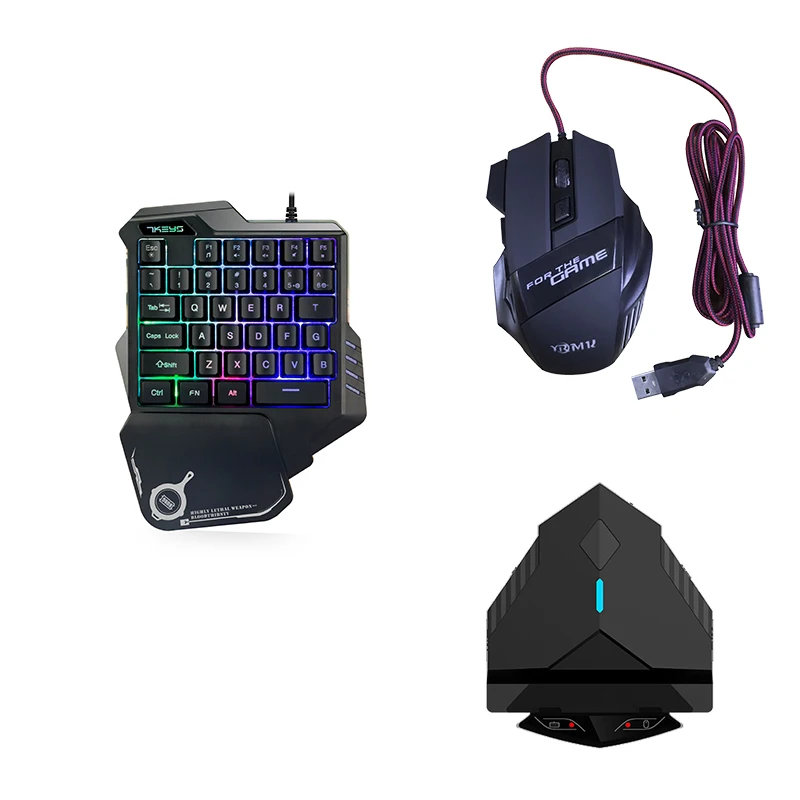3 in 1 Bluetooth Keyboard Mouse Converter Combo with Headphone Dock Adapter for Android Smartphone PUBG Mobile Game