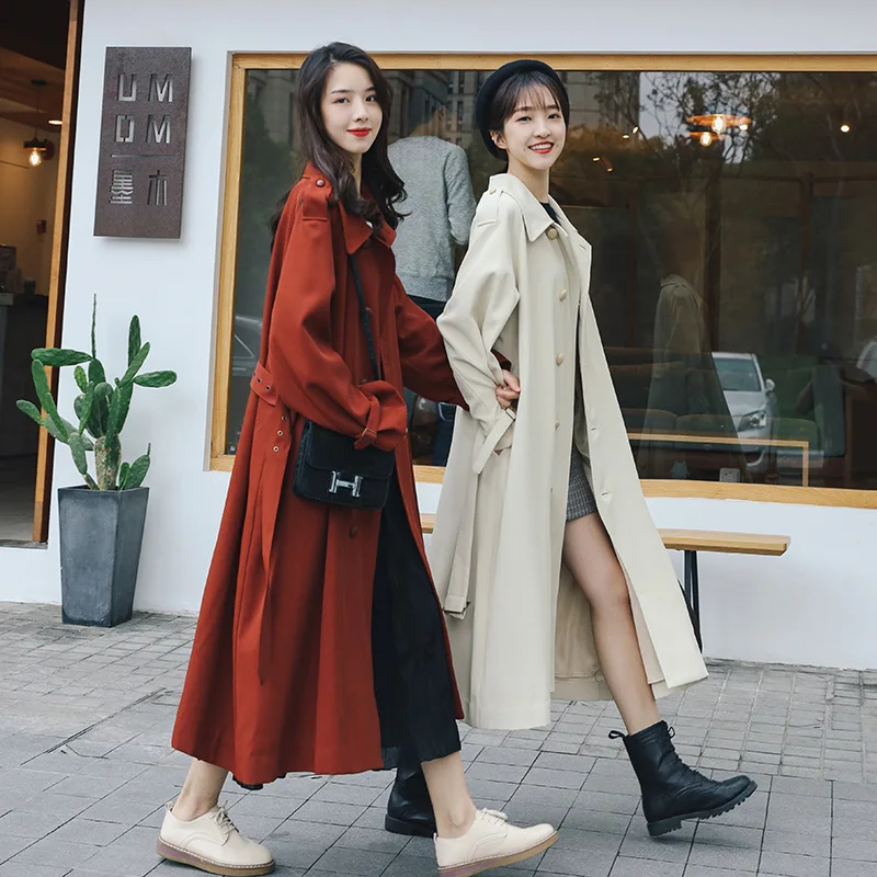 

Trench Coat WOMEN'S Dress Mid-length Korean-style 2019 Autumn New Style Coat 2019 Spring Clothing Coat WOMEN'S Overcoat over-the