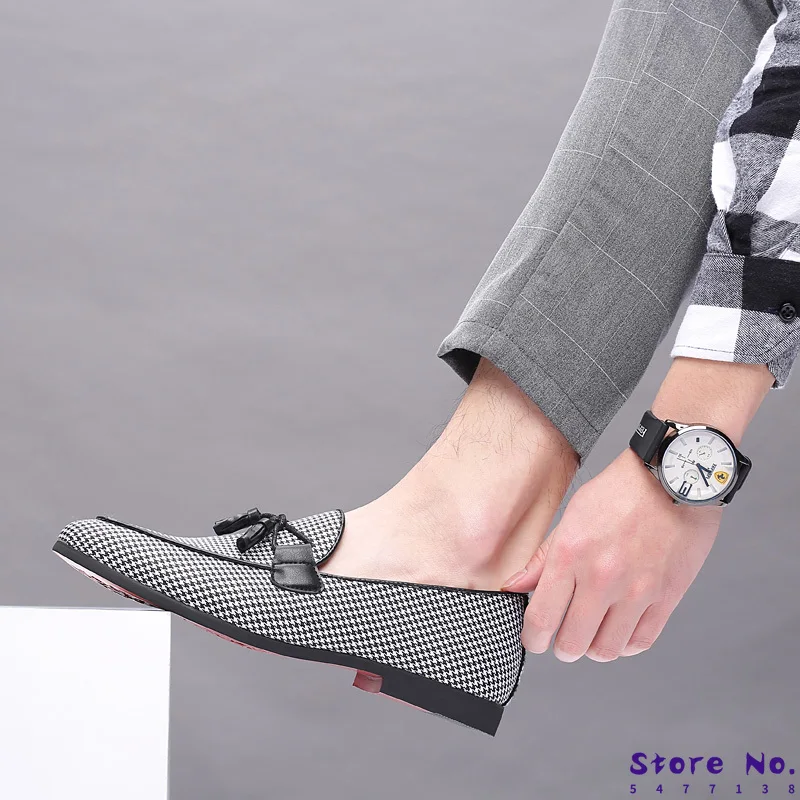 

High Quality Doug Leather Pointed Toe Shoes Men Fashion Business Shoes Classic Wedding Slip-On Penny Casual Flat Shoes