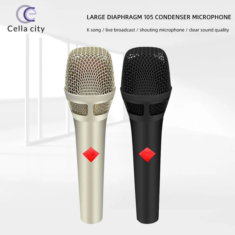 

CELLA CITY Handheld Condenser Microphone Live Streaming Large Diaphragm Wired Microphone Gaming Professional Recording Equipment