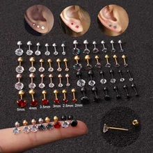 Feelgood 1 шт. 20 г нержавеющая сталь 2-5 мм круглый красный Cz штанги хряща серьги козелок шпильки раковины Грач Спираль пирсинг ювелирные изделия