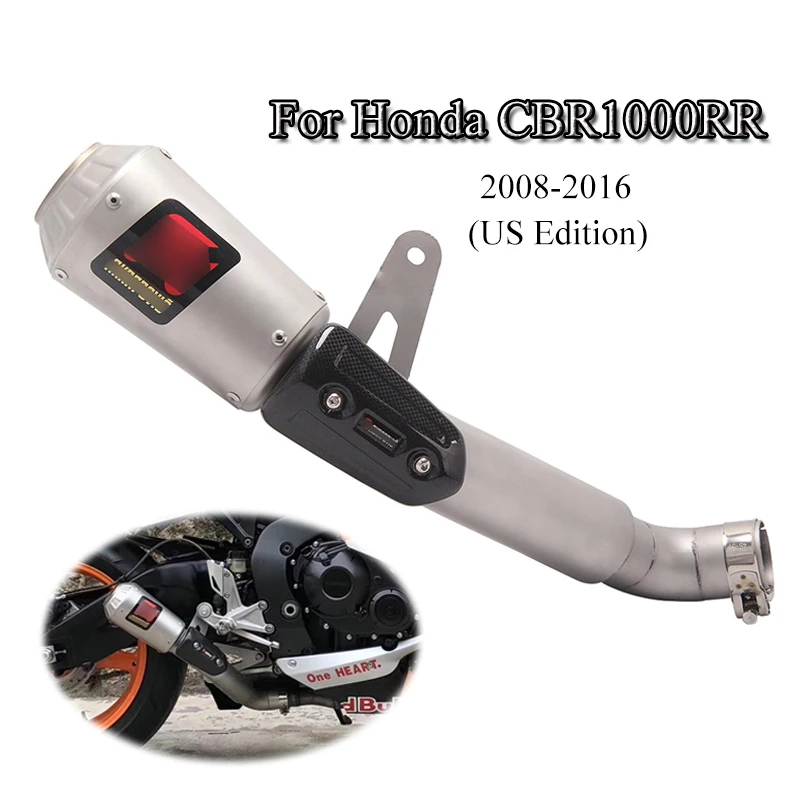 

CBR1000 Exhaust Whole Set Pipe Motorcycle Mid Link Pipe With Exhaust Muffler Tips For 2008-2016 Honda CBR1000 Slip On Modified