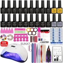 90 мм/72/54 Вт Светодиодная УФ-лампа выберите 18м Запчасти набор для полировки ногтей комплект Инструменты для маникюра УФ-гель Лаки все для Маникюрный набор Комплект