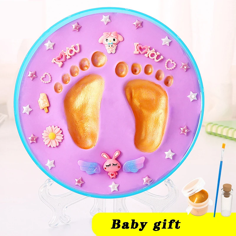 JXM Baby Footprint Gift Care Air Drying Soft Clay DIY Babies Hand Foot Imprint Kit Casting Toys Print Pad Newborn Souvenir | Мать и