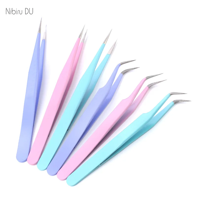 Candy-colored Nail Tweezers Rhinestones Stickers Picking Tool Straight Hook  Picker Dead Skin Remover Makeup Nail Art Tools
