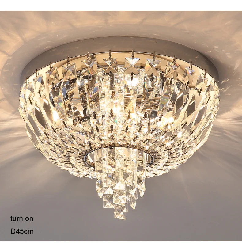 Светодиодный потолочный светильник в современном стиле с кристаллами, Американский роскошный потолочный светильник, 3 белого цвета
