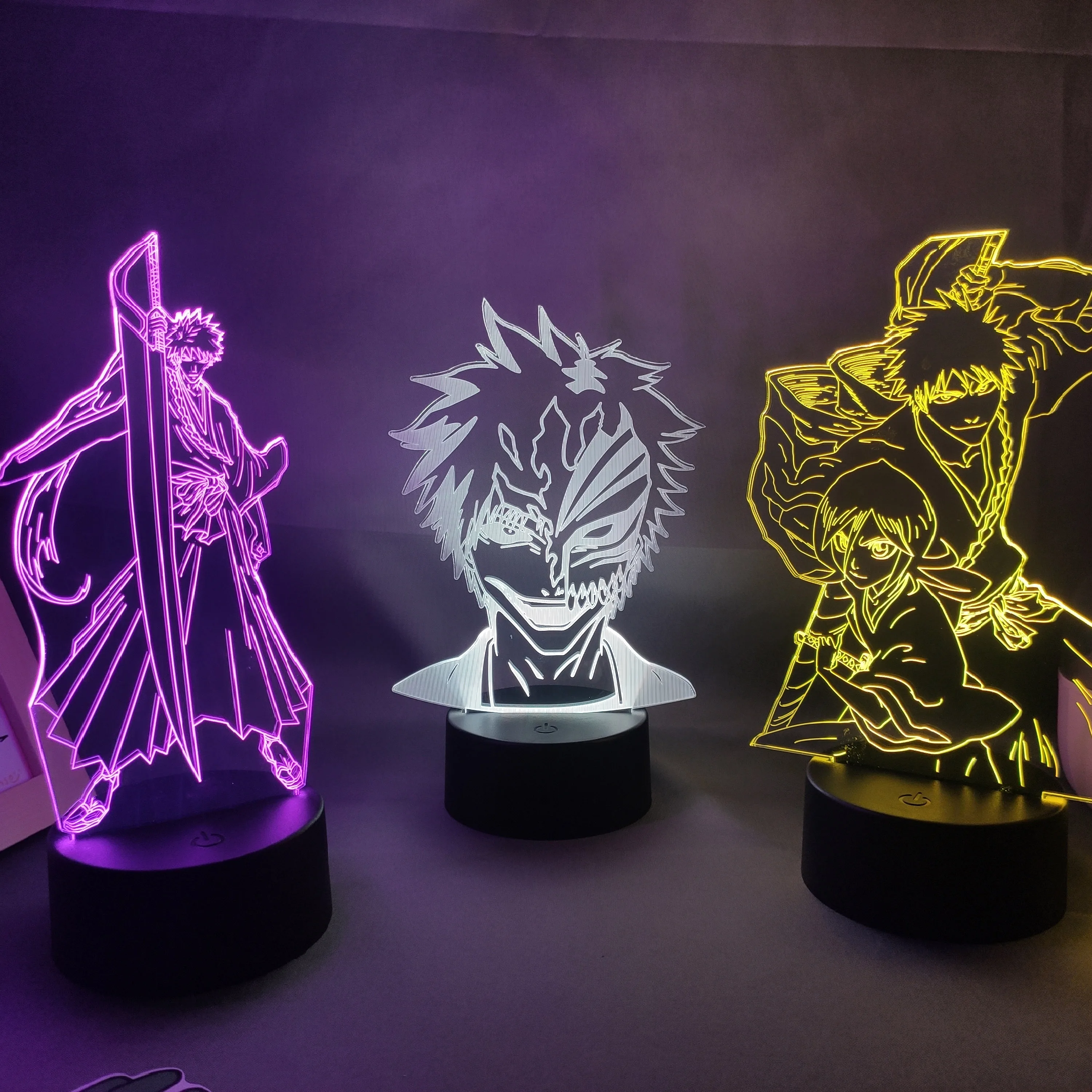 Лампа для манги Kurosaki Ichigo светодиодная Ночная лампа с неоновым эффектом украшение