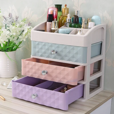 

Plastic Drawer Makeup Organizer Cosmetic Beauty Box Nail Desktop Storage Case Brush Lipstick Nail Polish Container Bathroom Item