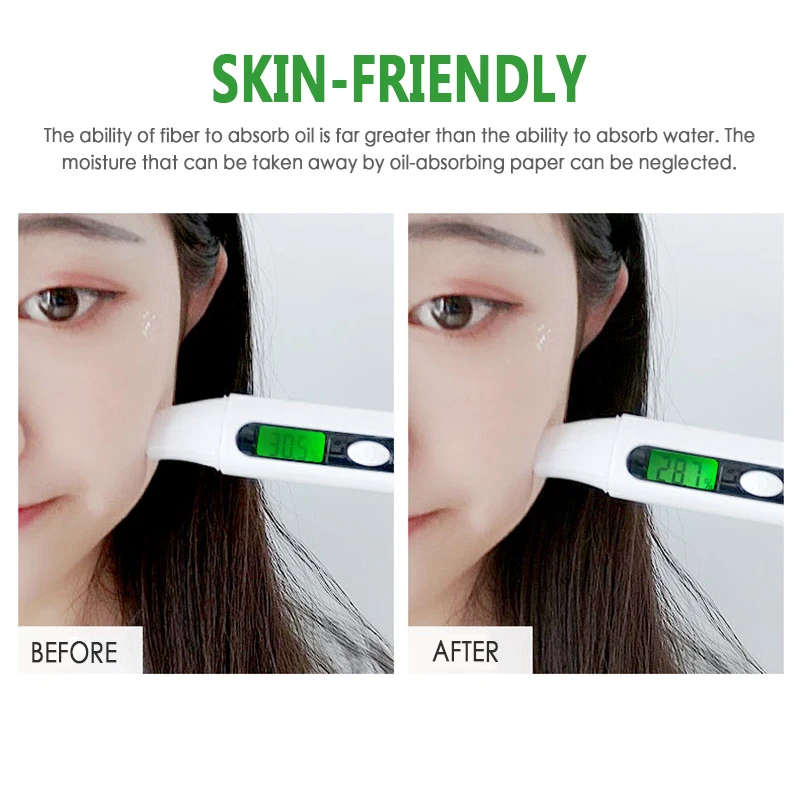 100PCS Oil Blotting Paper Facial Cleansing Oil Control Absorbing Tissues Straight For Handy Face Blotting Sheets Men Women TSLM1