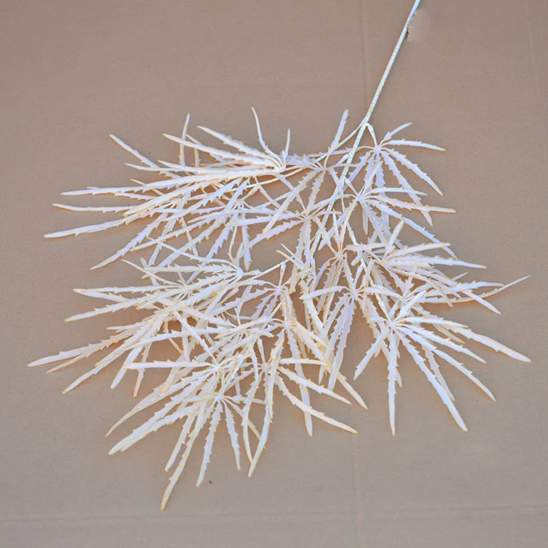 JAROWN Champagne Wedding DIY Flower Material Artificial Plant Leaves Maple Leaf Eucalyptus Fern Grass Home Decoration (6)