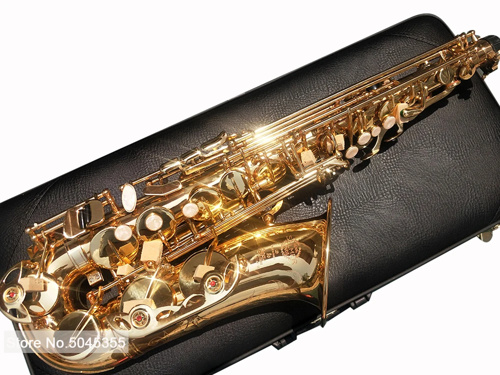 

Real shot France Alto Saxophone Selma SAS-802 Electrophoresis gold Whole body carving Alto sax Professional musical instrument
