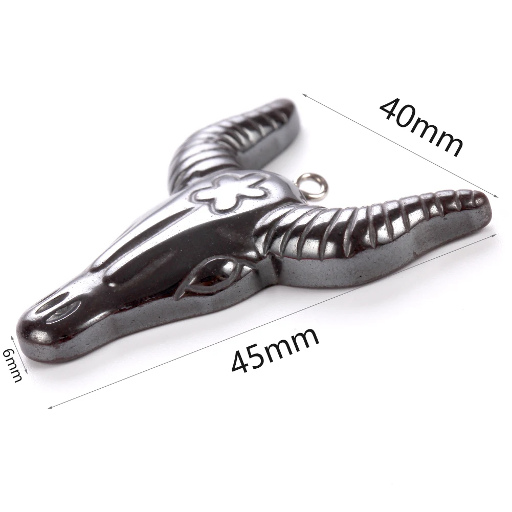 Elegant Black Hematite Stone Animal Charms Pendant