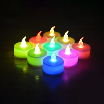 

LED Candle Lamp Fixture Solar Tea Light Powered Lamp Color Simulate Flame Wedding Home Party Decoration Fake Candles