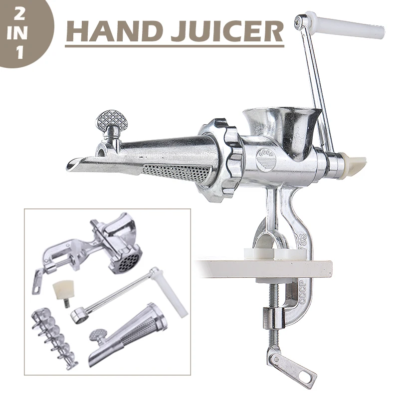 2 In 1 Hand Operated Juicer Meat Grinder For Meat Fruit Vegetable