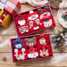 6 пар/кор. продукт день Рождество в упаковке женские красные носки чистый хлопок прекрасный мультфильм Рождественский подарок