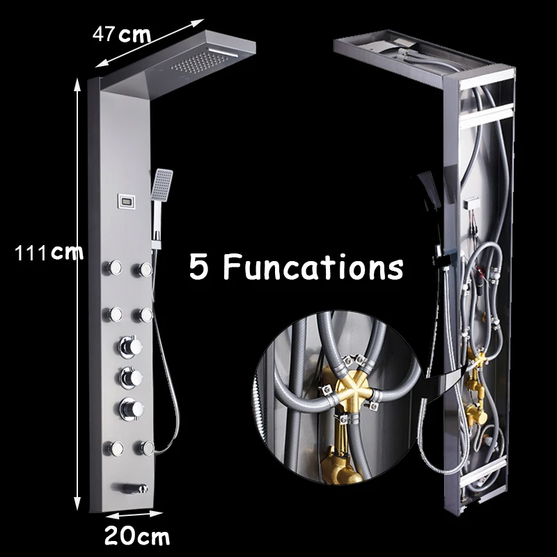 Senlesen душевая Колонка панель термостатический клапан дождь водопад душевая головка Massgae Душевая система Para душ для ванной комнаты