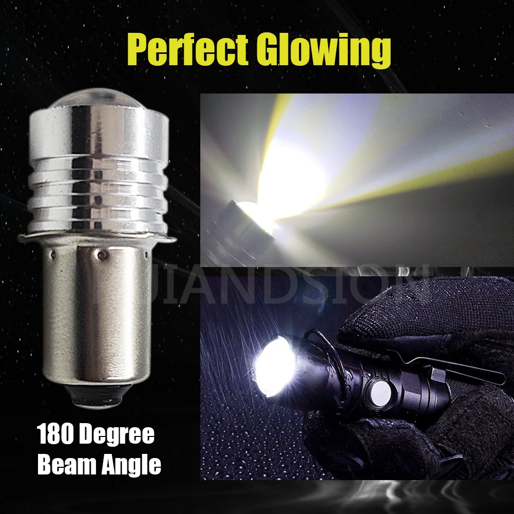 P13.5S PR2 0.5W 150Lm DC 3V 4.5V 6V 10V-30V 12V 24V 3030SMD Bulb Flashlight Replacement Part Bike Torch LED Lampshade White 1Pcs